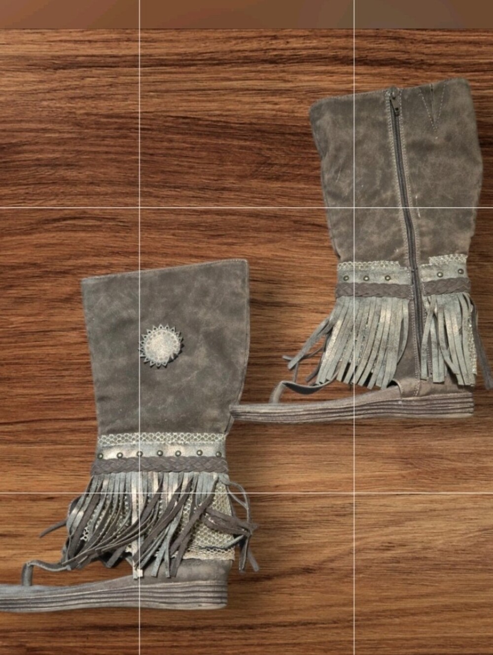 Suede Fringe Ankle Sandal Festival Boots